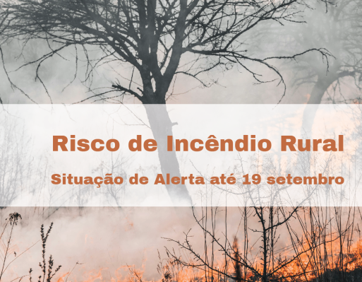  Situação de Alerta até 19 setembro | Risco de incêndio rural